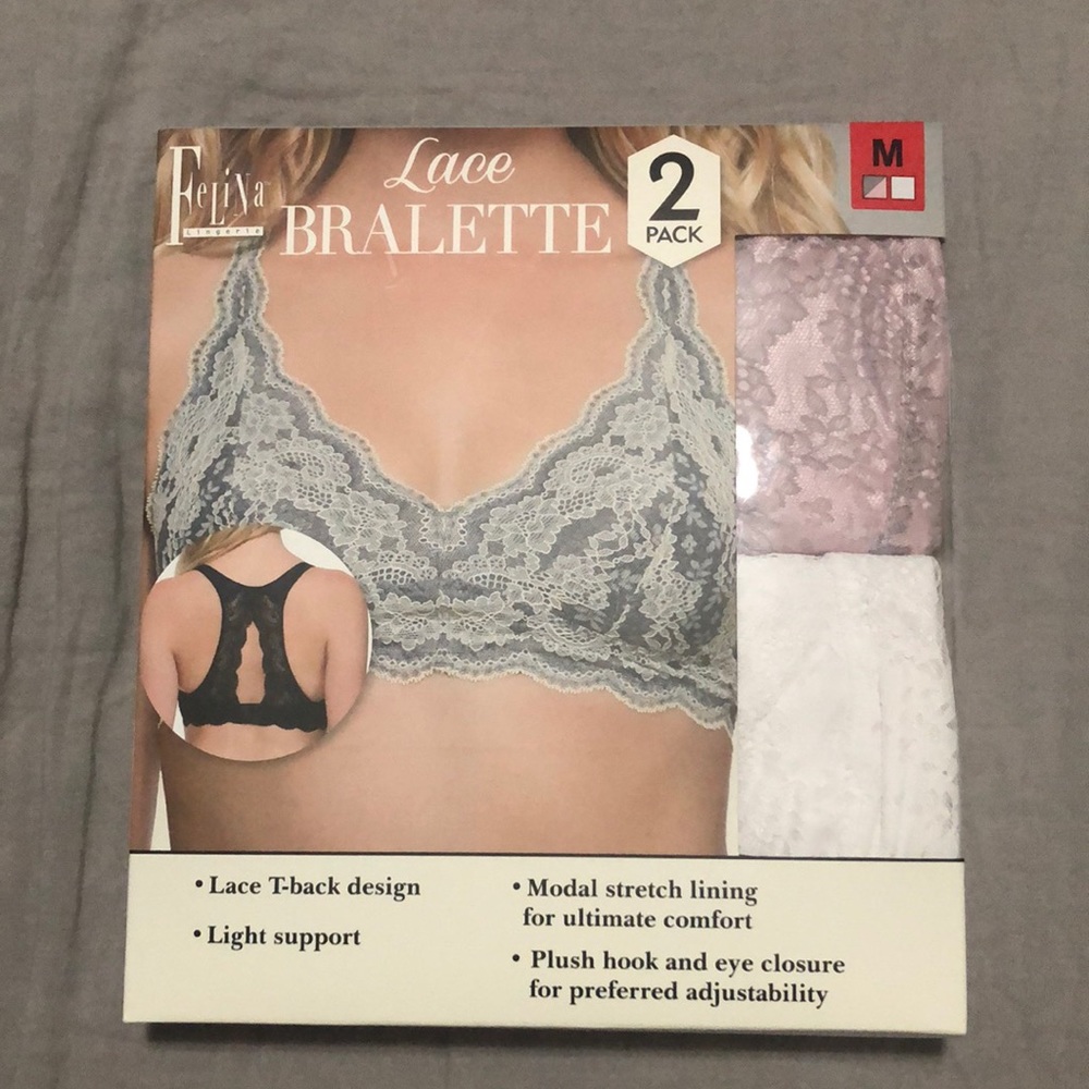 FREE Felina Lingerie Lace Bralette 2-Pack